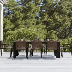 Telluride Aluminum Outdoor Extendable Table (60"–85") & Oceana Dining Chairs Set