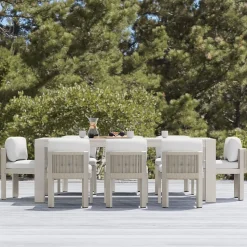 Telluride Aluminum Outdoor Extendable Table (60"–85") & Porto Aluminum Side Dining Chairs Set