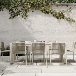 Telluride Aluminum Outdoor Extendable Table (60"–85") & Oceana Side Dining Chairs Set