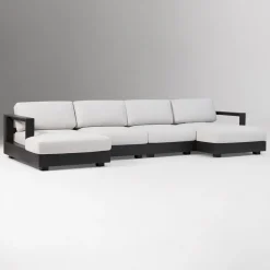 Telluride Aluminum Outdoor 4-Piece U-Shaped Sectional (149")