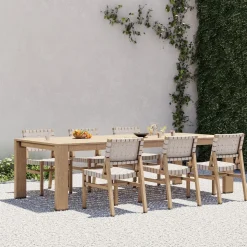 Telluride Outdoor Extendable Dining Table (76"–106") & Granada Dining Chairs Set