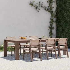 Telluride Outdoor Extendable Dining Table (76"–106"), Benches & Granada Dining Chairs Set
