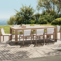 Telluride Outdoor Extendable Dining Table (76"–106") & Cusco Dining Chairs Set