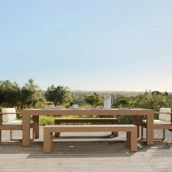 Telluride Outdoor Extendable Dining Table (76"–106"), Dining Benches & Dining Chairs Set