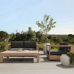 Telluride Outdoor Sofa (72"–92"), Swivel Chair & Coffee Table (60") Set