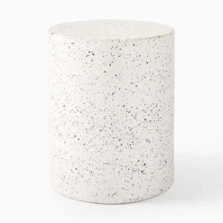 Terrazzo Drum Indoor/Outdoor Round Side Table (15")