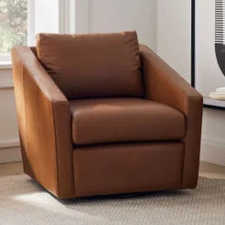 Tessa Deco Leather Swivel Chair