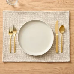 Textured Canvas Cotton Placemat Sets