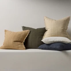 Textured Fringe Pillow Cover