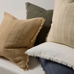 Textured Fringe Pillow Cover
