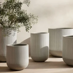 Textured Radius Ficonstone Indoor/Outdoor Planters
