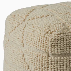 Textured Woven Geo Pouf