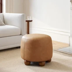 Thalia Leather Ottoman