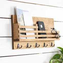 The McGarvey Workshop Wood Rail Mail Holder
