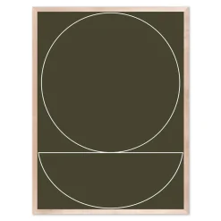 Thin Lines on Olive Green Framed Wall Art by Roseanne Kenny