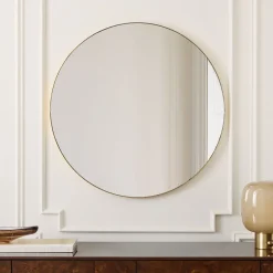Thin Metal Round Wall Mirror