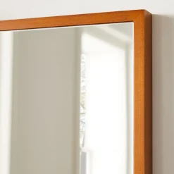 Thin Wood Rectangle Wall Mirror