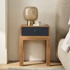 Tobin Cerused Leather Front Nightstand (17")