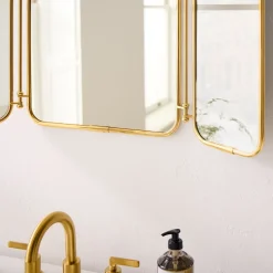 Trifold Metal Wall Mirror