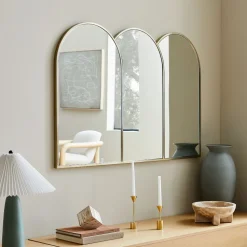 Triple Arched Metal Frame Wall Mirror
