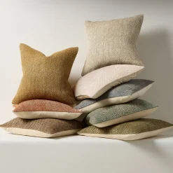 Two Tone Chunky Linen Pillow Cover