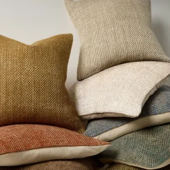 Two Tone Chunky Linen Pillow Cover
