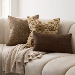 Two-Tone Basketweave Pillow Cover & Throw Set