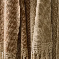Two-Tone Chunky Linen Throw