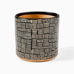 Ultralight Dreams Nalo Hand-Painted Striped Mid-Century Planter