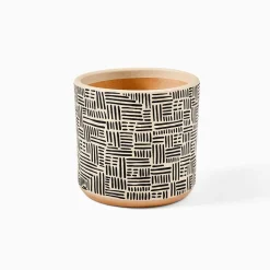 Ultralight Dreams Thema Hand-Painted Striped Mid-Century Planter