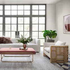 Upholstered Grid Back Chair