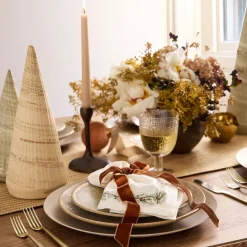 Velvet Bow Napkin Ring Sets