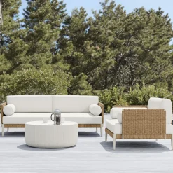 Ventura Aluminum Outdoor Sofa, Lounge Chair & Kos Coffee Table Set