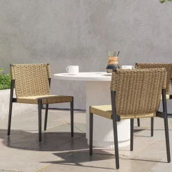 Ventura Aluminum Outdoor Stacking Side Dining Chair (Set of 2)