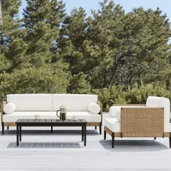 Ventura Aluminum Outdoor Sofa, Lounge Chair & Coffee Table Set