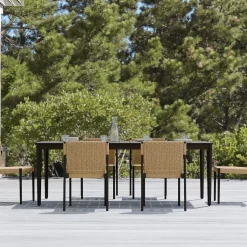 Ventura Aluminum Outdoor Dining Table (84") & Dining Chairs Set