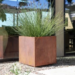 Veradek Corten Steel Indoor/Outdoor Small Cube Planter