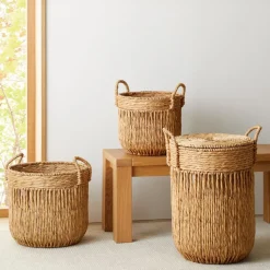 Vertical Lines Seagrass Baskets