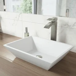 VIGO Vinca Rectangular Vessel Sink