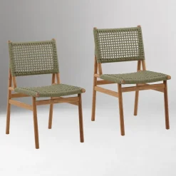 Vireon Teak Outdoor Dining Chairs (Set of 2)