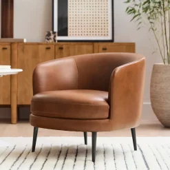 Viv Leather Slipper Chair