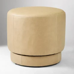 Viv Swivel Leather Ottoman