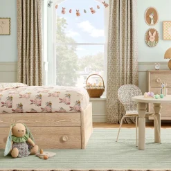 Vivienne Wood & Upholstered Storage Bed