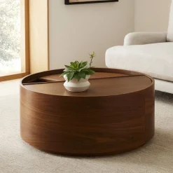 Volume Round Storage Drum Coffee Table (36")