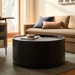 Volume Round Storage Drum Coffee Table (36")