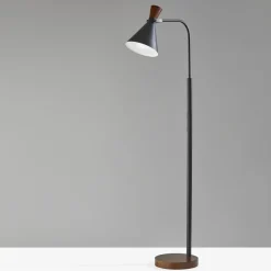 Walnut LED Task Floor Lamp
