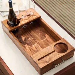 Walnut Wood Wine Serving Tray