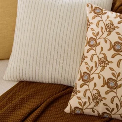 Warm Botanical Layered Pillow Cover & Throw Set