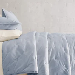 Washed Cotton Percale Quilt & Shams