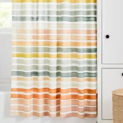 Watercolor Stripe Shower Curtain